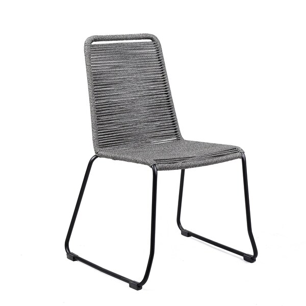 Shasta Outdoor Metal And Grey Rope Stackable Dining Chair, 2PK